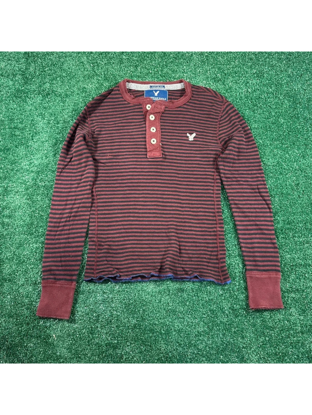 Y2K American Eagle striped vintage fit long sleeve shirt size small